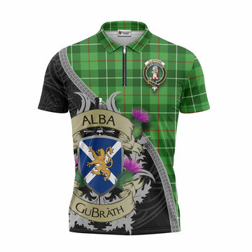 Clephane (Clephan) Tartan Family Crest Zipper Polo Shirt Lion Rampant Royal Thistle Shield Celtic Inspired Unisex - Tartan Vibes Clothing