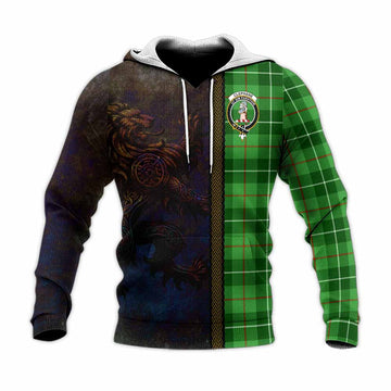 Clephane (Clephan) Tartan Family Crest Knitted Hoodie Alba Gu Brath Be Brave Lion Ancient Style Unisex Knitted Pullover Hoodie - Tartan Vibes Clothing