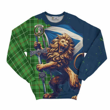 Clephane (Clephan) Tartan Family Crest Sweatshirt with Scottish Majestic Lion Unisex - Tartan Vibes Clothing