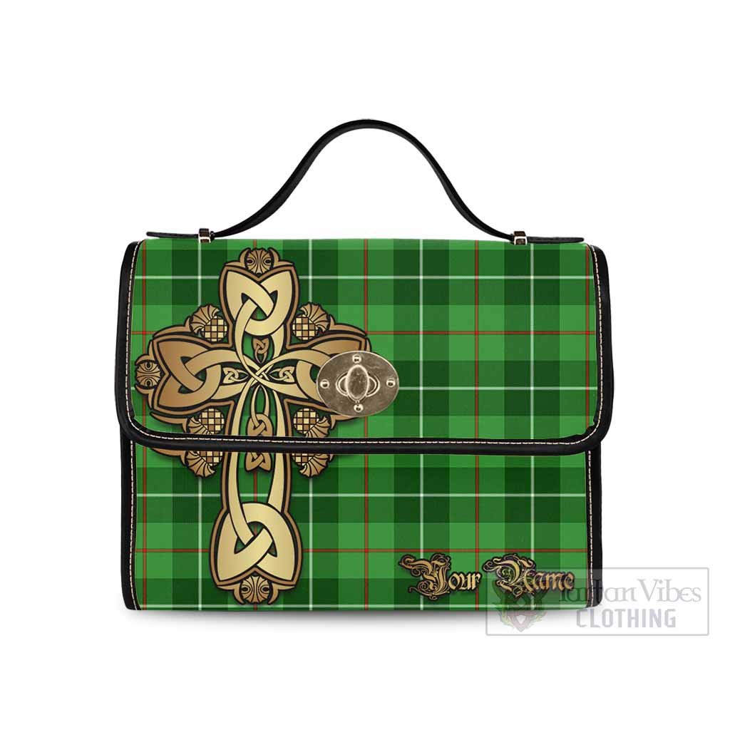 Tartan Vibes Clothing Clephane (Clephan) Tartan Waterproof Canvas Bag Golden Thistle Celtic Cross Style