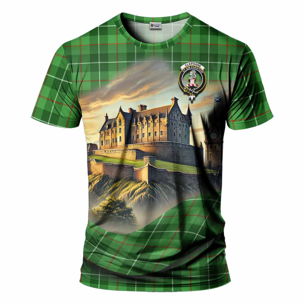 Clephane (Clephan) Tartan Family Crest T-Shirt with Scottish Ancient Castle Style Kid's Shirt - Tartan Vibes Clothing