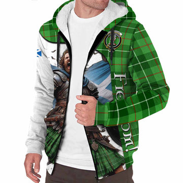 Tartan Vibes Clothing Clephane (Clephan) Crest Tartan Sherpa Hoodie Inspired by the Freedom of Scottish Warrior