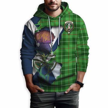 Clephane (Clephan) Tartan Family Crest Hoodie Scottish Thistle Celtic Inspired Pullover Hoodie - Tartan Vibes Clothing