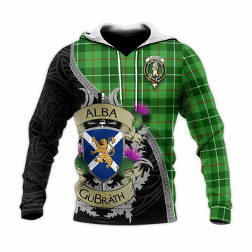 Clephane (Clephan) Tartan Family Crest Knitted Hoodie Lion Rampant Royal Thistle Shield Celtic Inspired Unisex Knitted Pullover Hoodie - Tartan Vibes Clothing