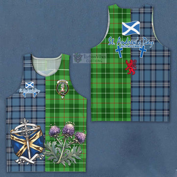 Clephane (Clephan) Tartan Men's Tank Top Happy St. Andrew's Day Half Tartan Style Men - Tartan Vibes Clothing