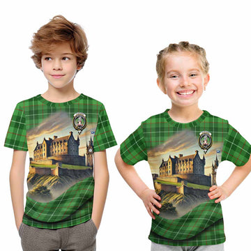 Clephane (Clephan) Tartan Family Crest Kid T-Shirt with Scottish Ancient Castle Style Youth XL Size14 - Tartan Vibes Clothing