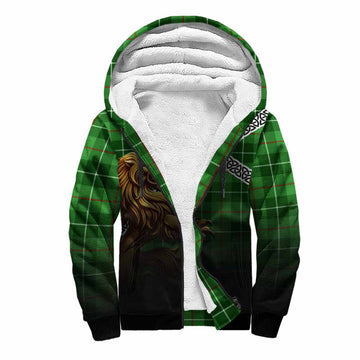 Clephane (Clephan) Crest Tartan Sherpa Hoodie with Golden Lion Emblem Celtic Style Unisex S - Tartan Vibes Clothing