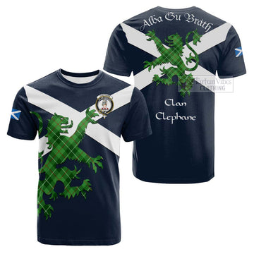 Clephane (Clephan) Tartan Lion Rampant Cotton T-shirt Proudly Display Your Heritage with Alba Gu Brath and Clan Name Kid's Shirt - Tartan Vibes Clothing