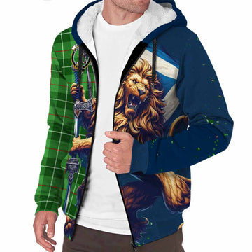 Clephane (Clephan) Tartan Family Crest Sherpa Hoodie with Scottish Majestic Lion Unisex S - Tartan Vibes Clothing