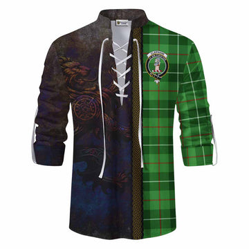 Clephane (Clephan) Tartan Family Crest Ghillie Kilt Shirt Alba Gu Brath Be Brave Lion Ancient Style Men - Tartan Vibes Clothing