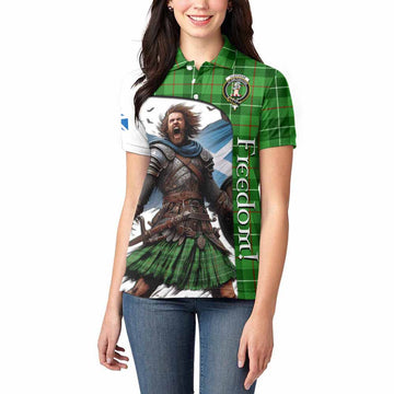 Tartan Vibes Clothing Clephane (Clephan) Crest Tartan Women's Polo Shirt Inspired by the Freedom of Scottish Warrior
