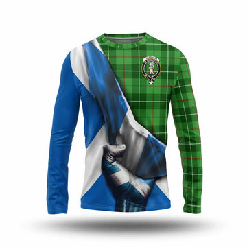 Clephane (Clephan) Tartan Long Sleeve T-Shirt with Family Crest Scotland Patriotic Style Unisex - Tartan Vibes Clothing