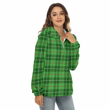 Tartan Vibes Clothing Clephane (Clephan) Tartan Women's Borg  Half Zip Fleece Hoodie