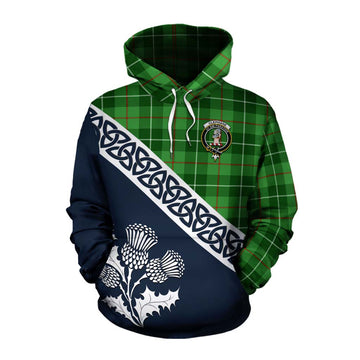 Clephane (Clephan) Tartan Cotton Hoodie Featuring Thistle and Scotland Map Pullover Hoodie XS - Tartan Vibes Clothing