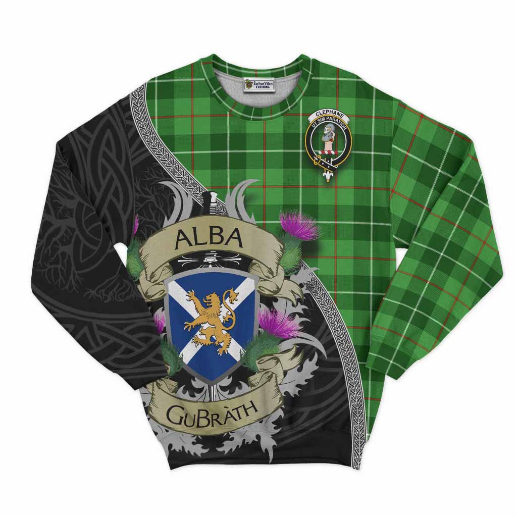 Clephane (Clephan) Tartan Family Crest Sweatshirt Lion Rampant Royal Thistle Shield Celtic Inspired Unisex - Tartan Vibes Clothing