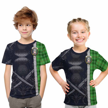 Clephane (Clephan) Tartan Kid T-Shirt with Family Crest Cross Sword Thistle Celtic Vibes Youth XL Size14 - Tartan Vibes Clothing
