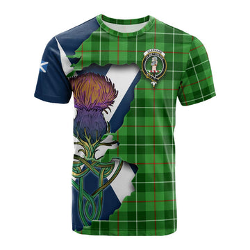 Tartan Vibes Clothing Clephane (Clephan) Tartan Family Crest Cotton T-shirt Scottish Thistle Celtic Inspired