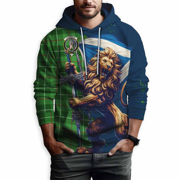 Clephane (Clephan) Tartan Family Crest Hoodie with Scottish Majestic Lion Zip Hoodie - Tartan Vibes Clothing