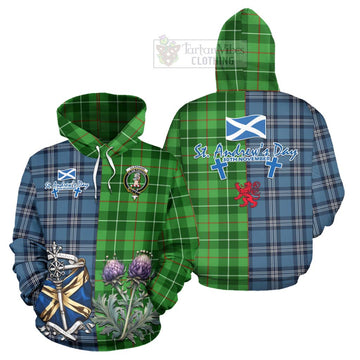 Clephane (Clephan) Tartan Hoodie Happy St. Andrew's Day Half Tartan Style Zip Hoodie - Tartan Vibes Clothing