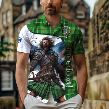 Tartan Vibes Clothing Clephane (Clephan) Crest Tartan Short Sleeve Button Shirt Inspired by the Freedom of Scottish Warrior