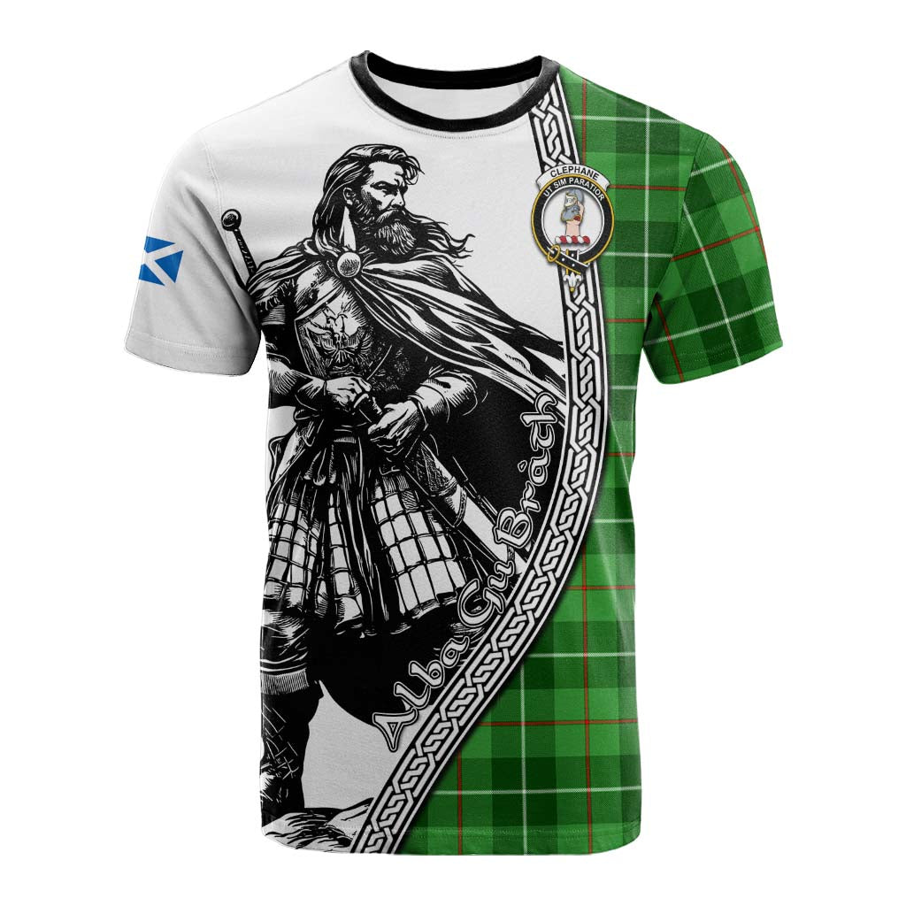 Clephane (Clephan) Tartan Clan Crest Cotton T-shirt with Highlander Warrior Celtic Style Kid's Shirt - Tartan Vibes Clothing