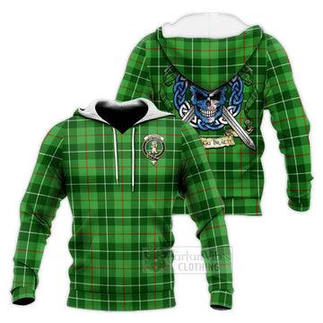 Clephane (Clephan) Tartan Knitted Hoodie with Family Crest Celtic Skull Style Unisex Knitted Pullover Hoodie - Tartan Vibes Clothing