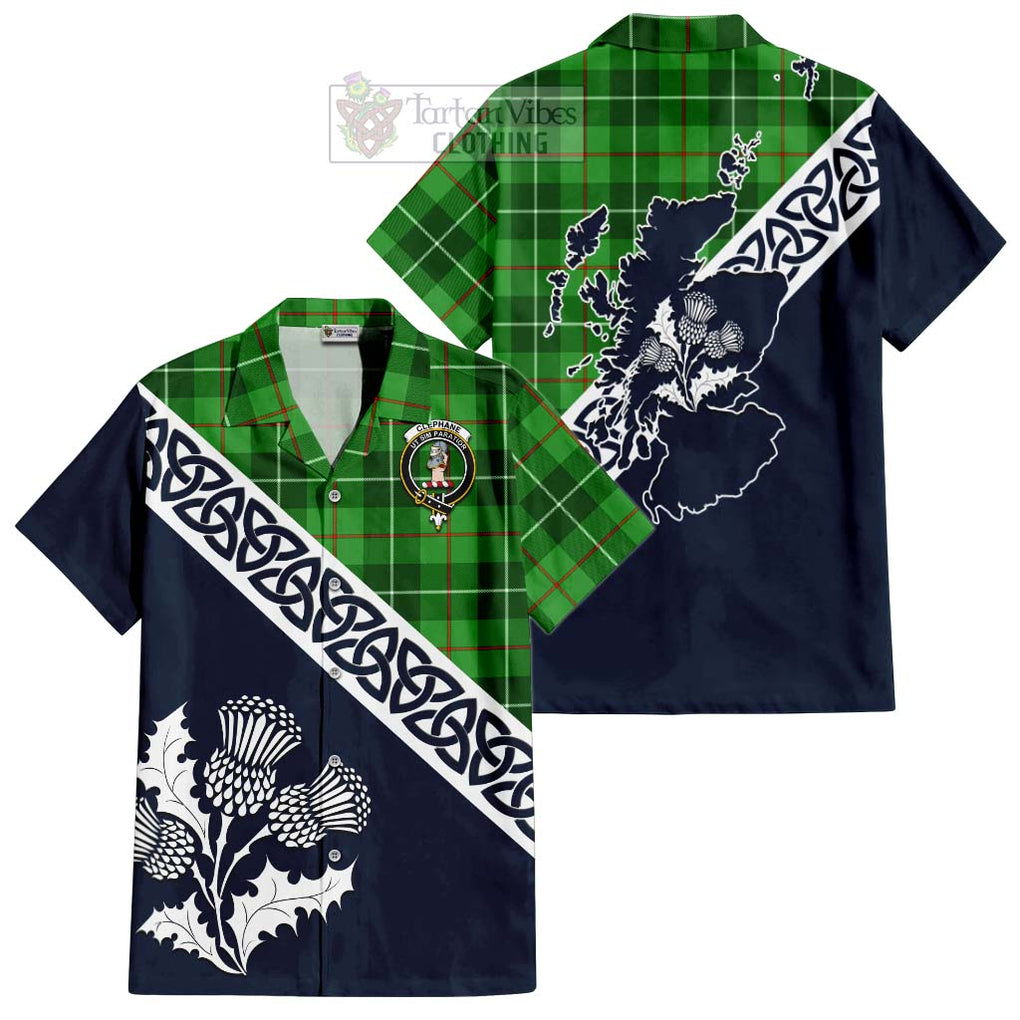 Clephane (Clephan) Tartan Hawaiian Shirt Featuring Thistle and Scotland Map Kid - Tartan Vibes Clothing