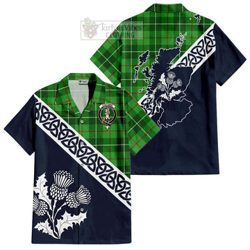 Clephane (Clephan) Tartan Hawaiian Shirt Featuring Thistle and Scotland Map Kid - Tartan Vibes Clothing