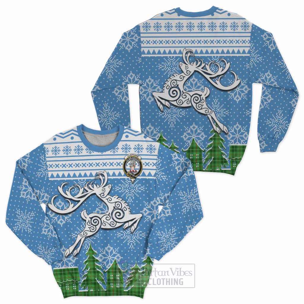 Clephane (Clephan) Clan Christmas Sweatshirt Celtic Reindeer Style Unisex - Tartan Vibes Clothing
