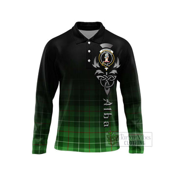 Clephane (Clephan) Tartan Long Sleeve Polo Shirt Featuring Alba Gu Brath Family Crest Celtic Inspired Unisex - Tartan Vibes Clothing