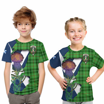 Tartan Vibes Clothing Clephane (Clephan) Tartan Family Crest Kid T-Shirt Scottish Thistle Celtic Inspired