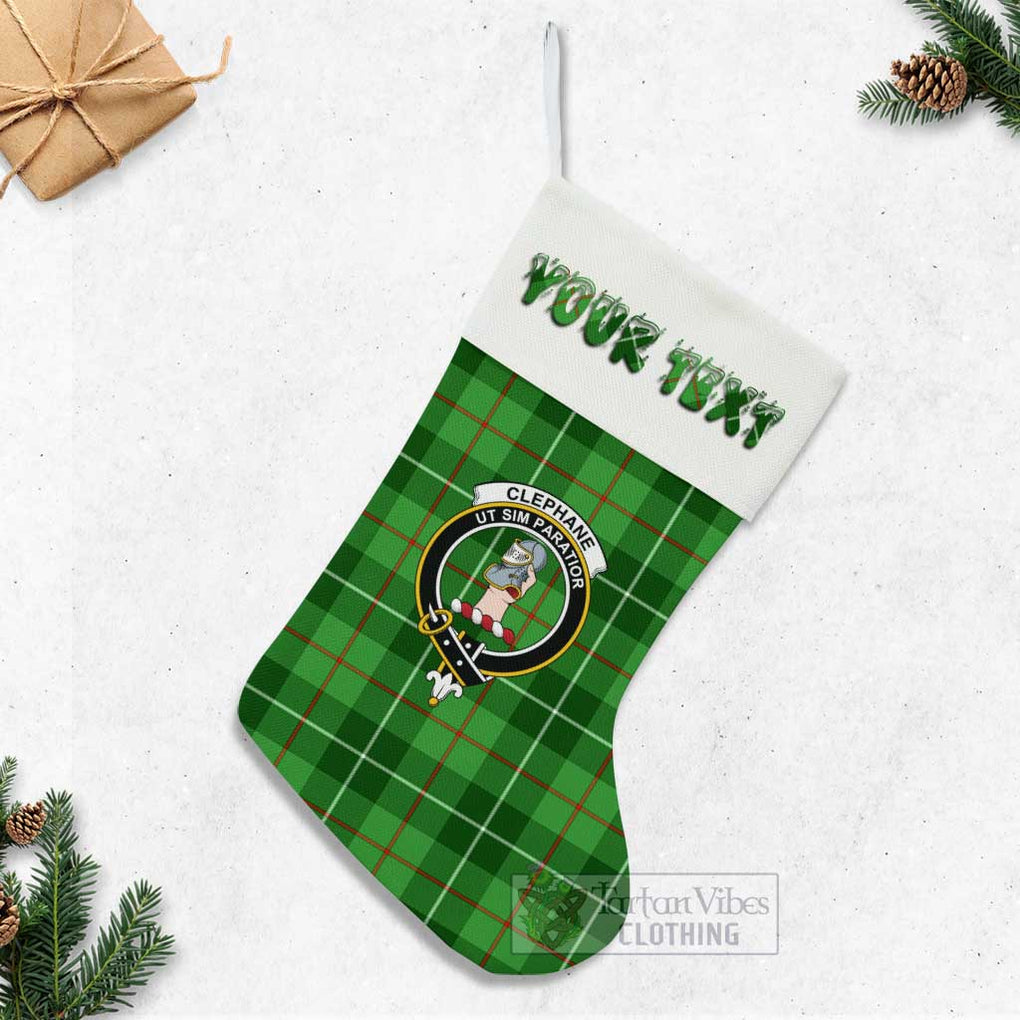 Clephane (Clephan) Tartan Family Crest Christmas Stocking with Personalized Text - Tartan Vibes Clothing