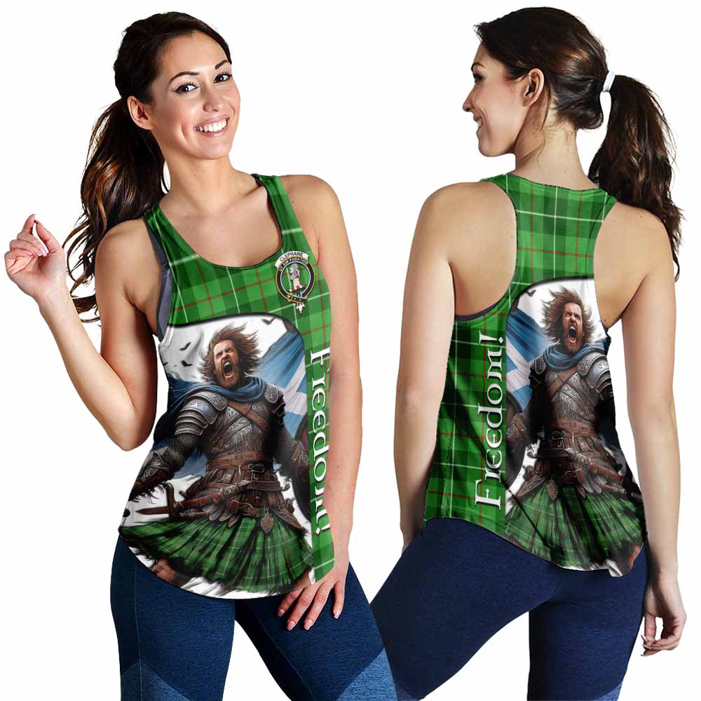 Tartan Vibes Clothing Clephane (Clephan) Crest Tartan Women's Racerback Tanks Inspired by the Freedom of Scottish Warrior