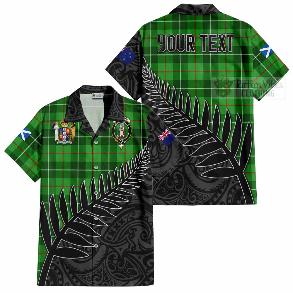 Clephane (Clephan) Crest Tartan Hawaiian Shirt with New Zealand Silver Fern Half Style Kid - Tartan Vibes Clothing