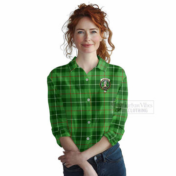 Tartan Vibes Clothing Clephane (Clephan) Tartan Women's Casual Shirt with Family Crest DNA In Me Style
