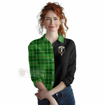 Tartan Vibes Clothing Clephane (Clephan) Tartan Women's Casual Shirt with Family Crest and Half Of Me Style