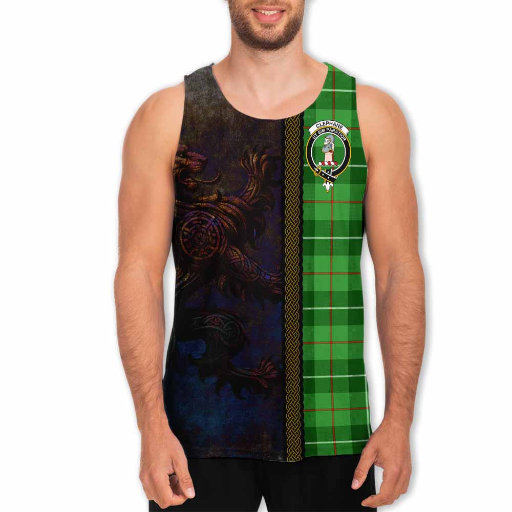 Clephane (Clephan) Tartan Family Crest Men's Tank Top Alba Gu Brath Be Brave Lion Ancient Style Men - Tartan Vibes Clothing