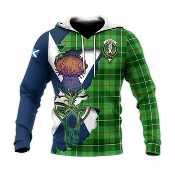 Tartan Vibes Clothing Clephane (Clephan) Tartan Family Crest Knitted Hoodie Scottish Thistle Celtic Inspired