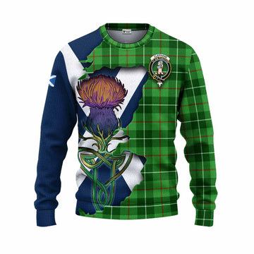 Tartan Vibes Clothing Clephane (Clephan) Tartan Family Crest Knitted Sweater Scottish Thistle Celtic Inspired