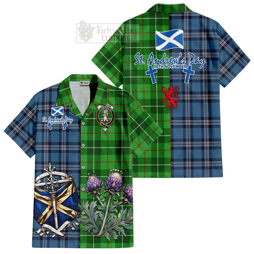 Clephane (Clephan) Tartan Hawaiian Shirt Happy St. Andrew's Day Half Tartan Style Kid - Tartan Vibes Clothing