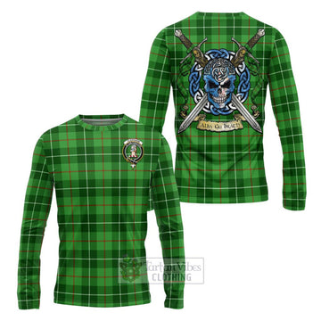 Clephane (Clephan) Tartan Long Sleeve T-Shirt with Family Crest Celtic Skull Style Unisex - Tartan Vibes Clothing