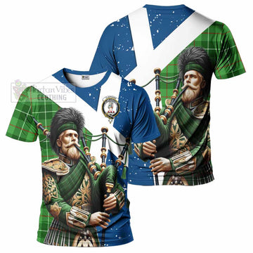 Tartan Vibes Clothing Clephane (Clephan) Tartan T-Shirt with Family Crest Scottish Bagpiper Vibes