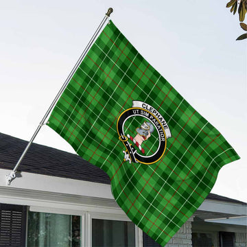 Tartan Vibes Clothing Clephane (Clephan) Tartan House Flag with Family Crest