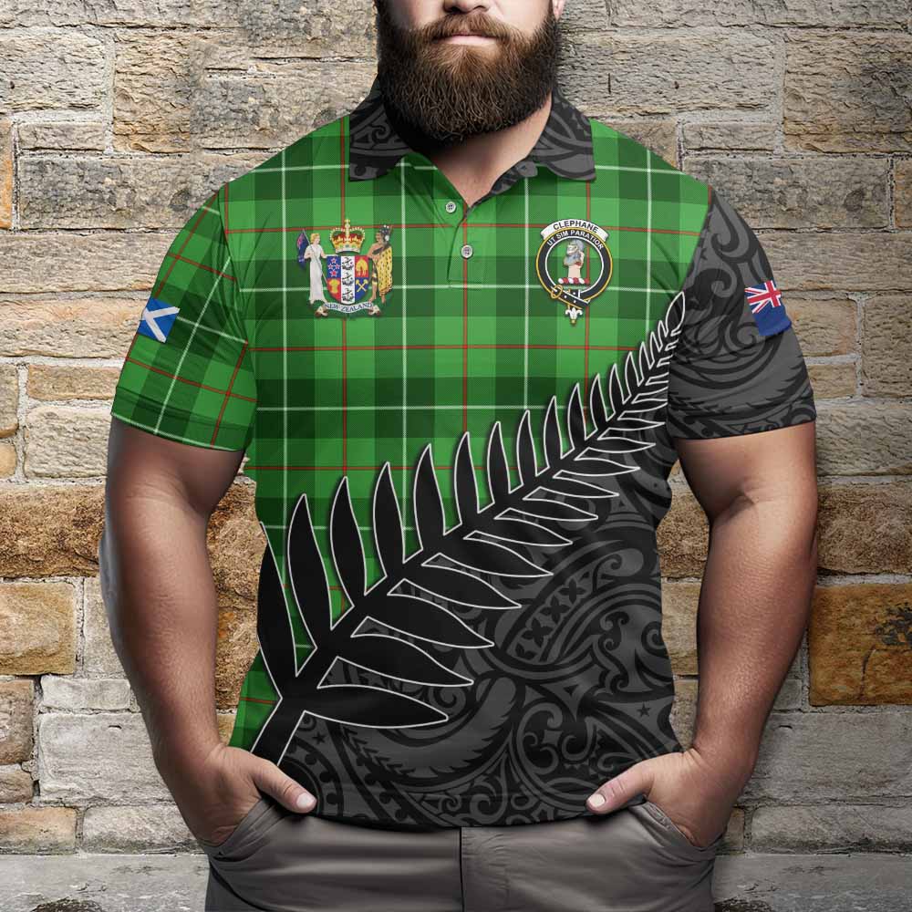 Clephane (Clephan) Crest Tartan Polo Shirt with New Zealand Silver Fern Half Style Kid - Tartan Vibes Clothing