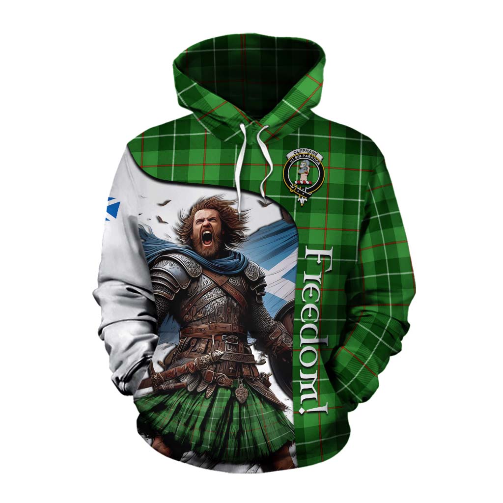 Tartan Vibes Clothing Clephane (Clephan) Crest Tartan Cotton Hoodie Inspired by the Freedom of Scottish Warrior