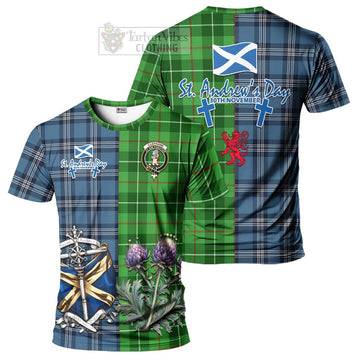 Tartan Vibes Clothing Clephane (Clephan) Tartan T-Shirt Happy St. Andrew's Day Half Tartan Style