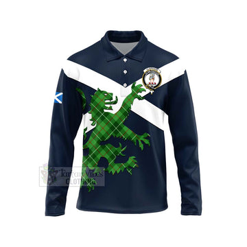 Clephane (Clephan) Tartan Lion Rampant Long Sleeve Polo Shirt Proudly Display Your Heritage with Alba Gu Brath and Clan Name Unisex - Tartan Vibes Clothing