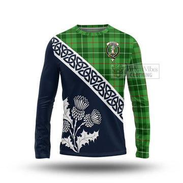 Clephane (Clephan) Tartan Long Sleeve T-Shirt Featuring Thistle and Scotland Map Unisex - Tartan Vibes Clothing