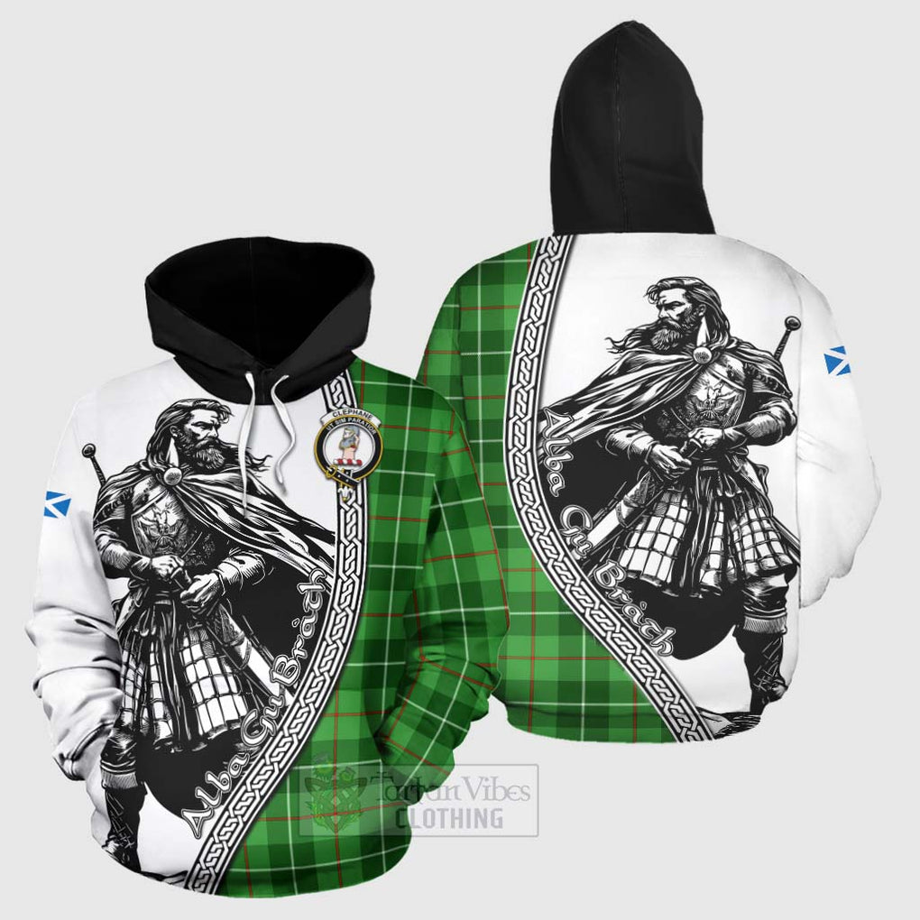 Clephane (Clephan) Tartan Clan Crest Hoodie with Highlander Warrior Celtic Style Zip Hoodie - Tartan Vibes Clothing