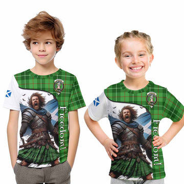 Tartan Vibes Clothing Clephane (Clephan) Crest Tartan Kid T-Shirt Inspired by the Freedom of Scottish Warrior
